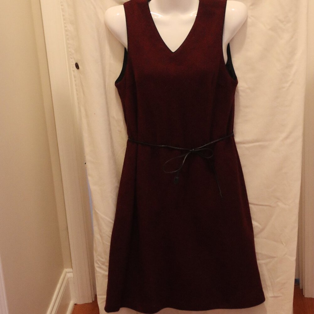 TALBOTS Petite sleeveless dress Size 2 Black/Red Wool Blend